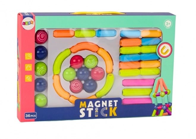 Set de blocuri magnetice de construcție colorat 36 piese