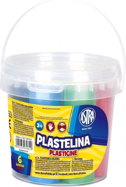 Plastilină ASTRA – set 6 culori în găleată