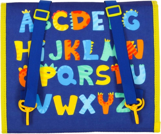 Placă senzorială Montessori cu temă de dinozaur albastră
