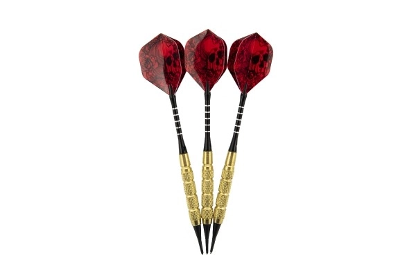 Set 3 săgeți metal/plastic 15cm cu craniu și vârf plastic pe carton 11x25cm