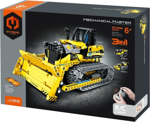 set de construcții programabil iM.master 3în1 utilaj RC, 452 piese cu pachet reîncărcabil