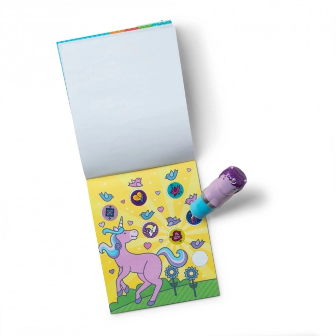Wow! autocolant și ștampilă cu unicorn mov