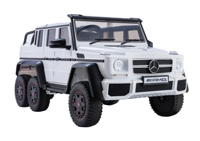 Mașină pe acumulator Mercedes G63 6x4 24V albă