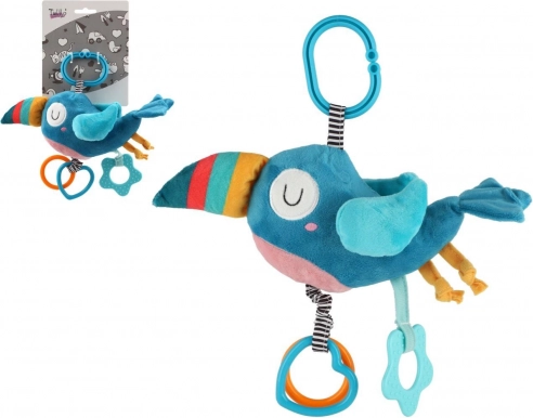 păsărică muzicală din pluș cu jucării de ros și clips 18 cm