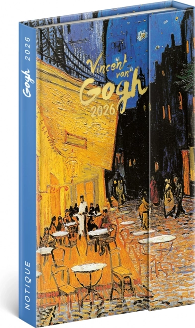 Agenda săptămânală Notique Vincent van Gogh 2026 cu închidere magnetică, 13 x 21 cm