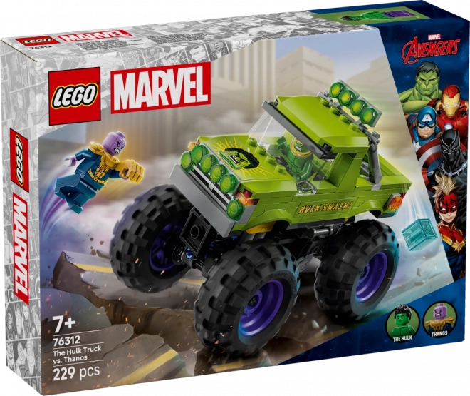 Lego Marvel camionul lui Hulk vs Thanos