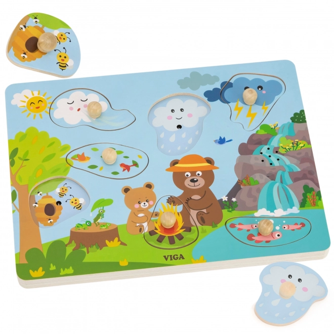 Puzzle din lemn SUNETE ALE NATURII de la VIGA