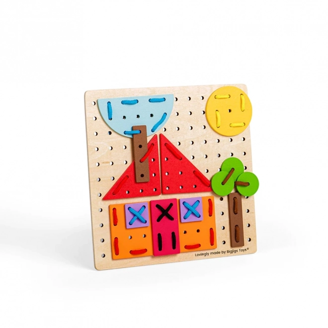 joc de snuruit forme geometrice din lemn Bigjigs Toys