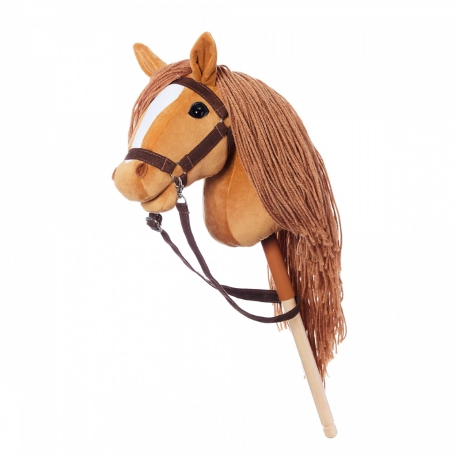 Cal de lemn pe băț Hobby Horse HOPPIHORSE Maro castaniu