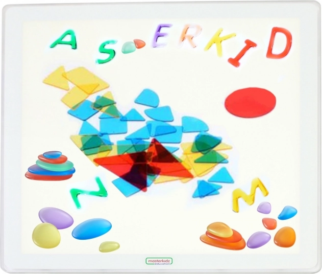 Panou LED luminos pătrat Masterkidz colorat + set de accesorii