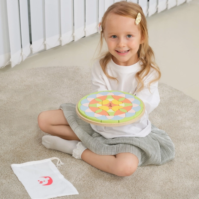 Mandala pastelată Montessori mozaic flori