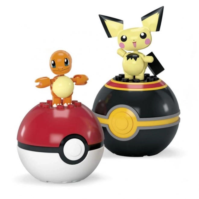 Mega Construx Pokémon Pokéball cu Charmander și Pichu