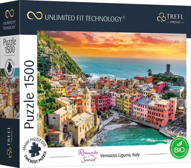 Puzzle TREFL Apus romantic: Vernazza, Liguria, Italia 1500 piese