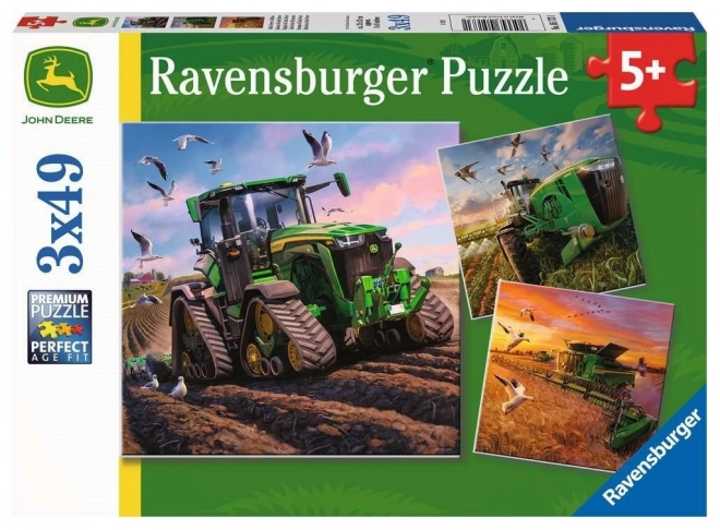 Puzzle Ravensburger John Deere în acțiune 3x49 piese