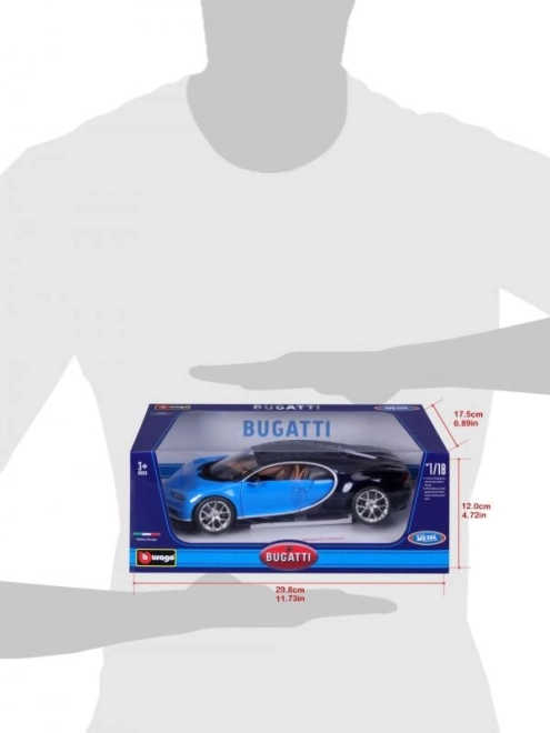 Mașinuță metalică Bugatti Chiron albastru Bburago 1:18