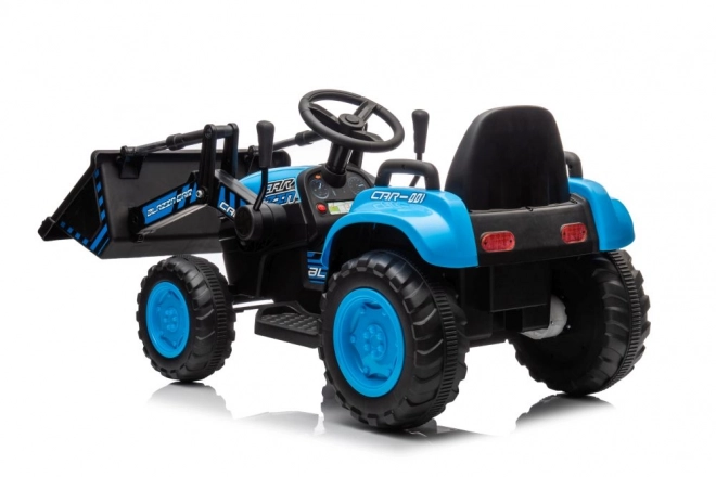 Tractor electric pentru copii cu cupă albastră