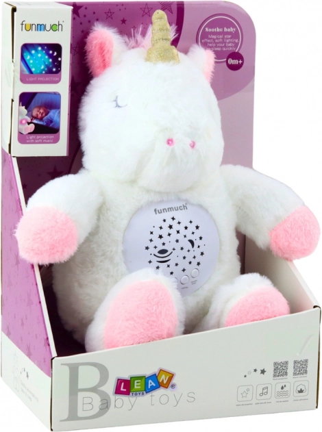 Unicorn de pluș cu proiector și melodii