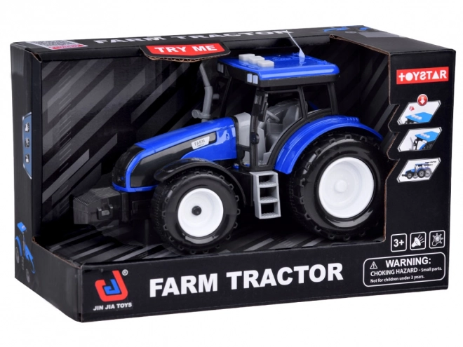 Tractor albastru pentru micii fermieri cu sunete și lumini