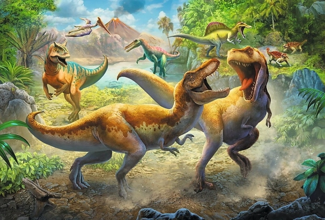 Puzzle 160 de piese Tyrannosaurusii în luptă