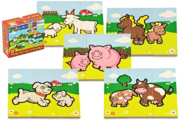 Puzzle Primele Mele Animale din Lemn