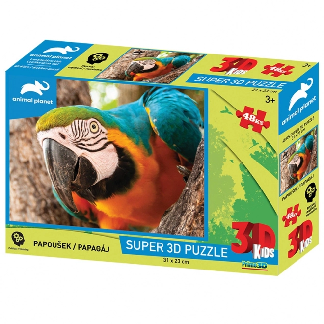 Puzzle 3D papagal - 48 piese