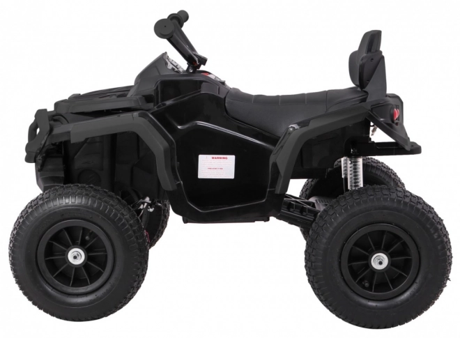 ATV pentru copii, quad Air pe baterie Negru + roți gonflabile + radio MP3 + pornire lentă