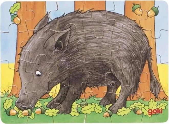 Puzzle de lemn cu animale din pădure
