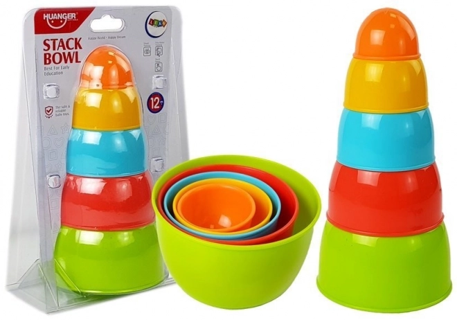 Piramidă cu cupe colorate pentru copii