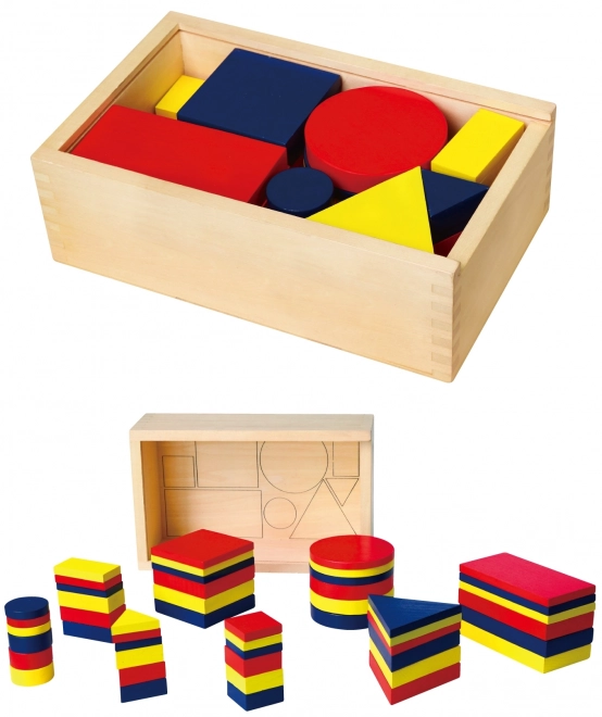 Cuburi logice din lemn forme geometrice Viga Toys Montessori