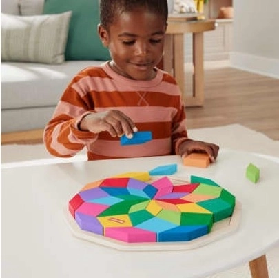 Puzzle educativ din lemn Mandala