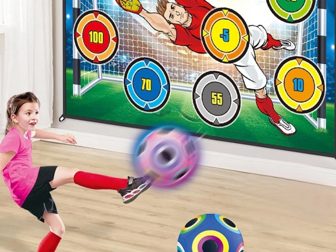 Set pentru joc de fotbal cu țintă și minge luminoasă