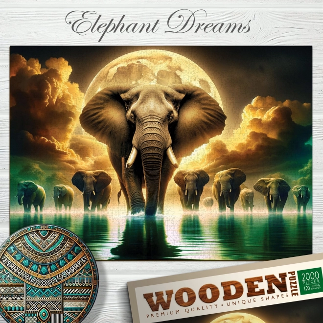 Puzzle de lemn Visuri de Elefant 2000 de piese