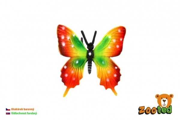 Fluture tropical Papilio colorat din plastic 6cm în pungă