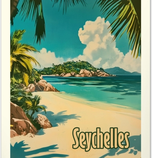 Calendar de perete Afișe vintage Paradisuri tropicale 2026
