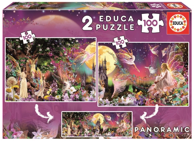 Puzzle Panorama Educa Zâne Fermecate 2x100 Piese