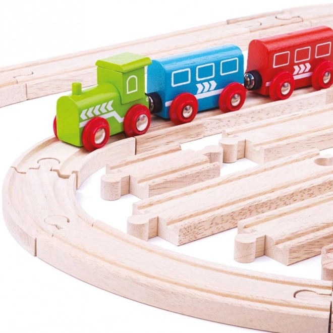 Set de șine de lemn 24 piese Bigjigs Rail