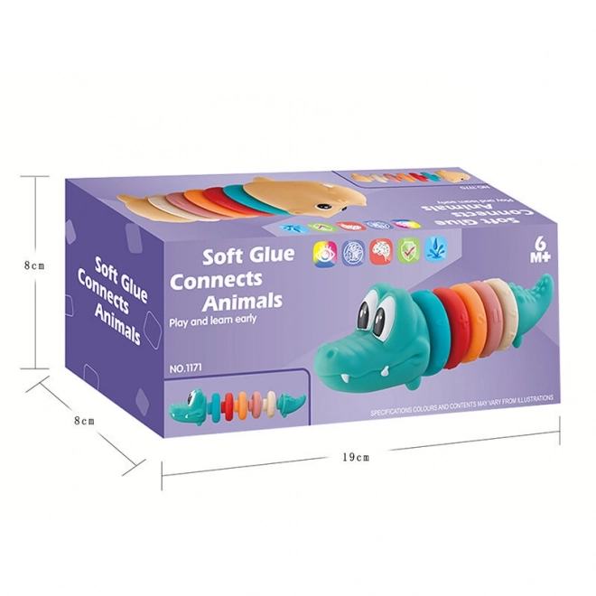 Set educațional piramidă moale crocodil