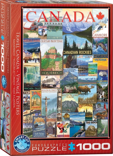 Puzzle Plakate de Călătorie Canada 1000 Piese