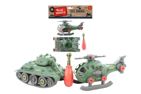 Set de asamblare tanc și elicopter pentru băieți