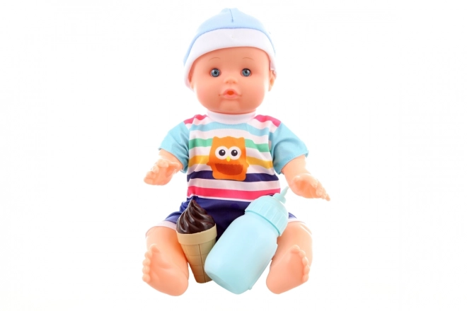 Bebeluș jucărie care face pipi cu accesorii