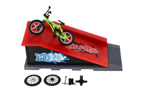 Skatepark cu rampă pentru biciclete deget din plastic