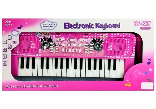 Pian Electronic cu Microfon pentru Copii Roz