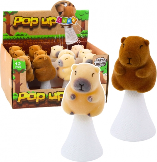 Capybara săltăreață Pop Up bej maro 10cm