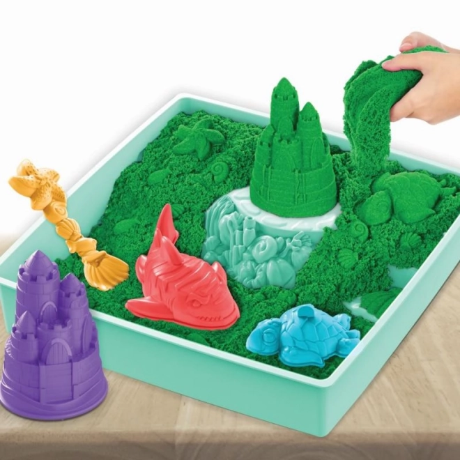 Kinetic Sand set cutie cu nisip lichid și mat verde