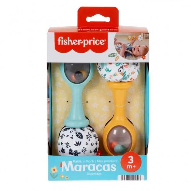 Chrastină rumbă cu frunze și animale Fisher-Price