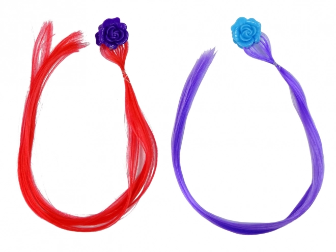 Cap de păpușă cu accesorii și șuvițe colorate