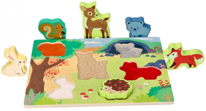 Puzzle tactile 3D Animale din pădure