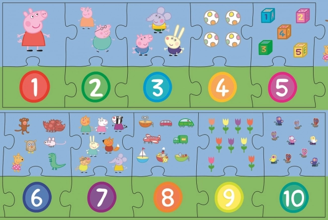 Puzzle educațional Peppa Pig Numere