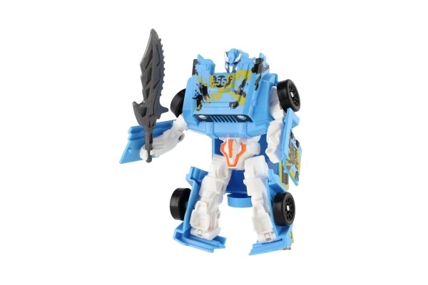 Transformer robot din plastic 14cm albastru