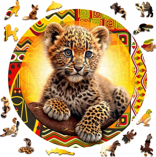 Puzzle din lemn cu leopard WOODEN CITY - 250 piese